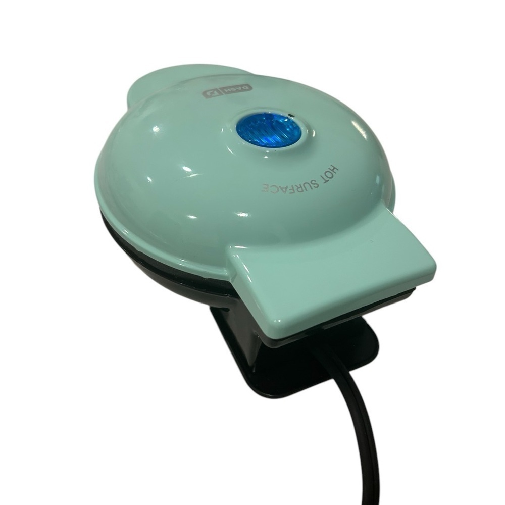 Dash Mini Maker: Aqua Mini Waffle Maker Machine - Pre-owned In Box - Picture 10 of 16